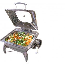 CHAFING DISH INDUCTION - SQUARE WITH GLASS LID - 1