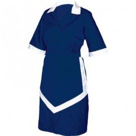 LADIES HOUSEKEEPING UNIFORM 3PC - NAVY AND WHITE - X SMALL - 1