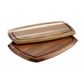 WOODEN SERVING BOARD WITH DIP BOWL (70ml BOWL) 225 x 362 x 20mm - 1