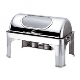 CHAFING DISH RECTANGULAR - ROLL TOP WITH WINDOW - 1
