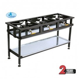 GAS Boiling TABLE - COMMERCIAL - 3 BURNER STRAIGHT - 1
