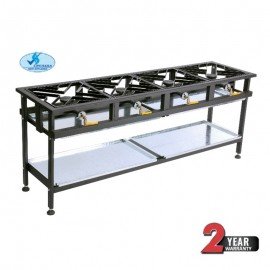 Commercial Gas Boiling Table - 4 Burner Straight - 1