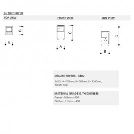 Deluxe Fryer - Floor Standing 20Lt - 380v - 2