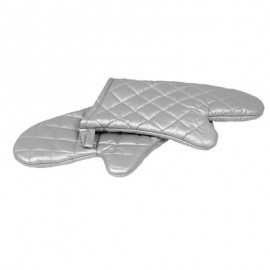 OVEN MITT SILICONE COATED - SILVER - 330mm - PAIR - 1