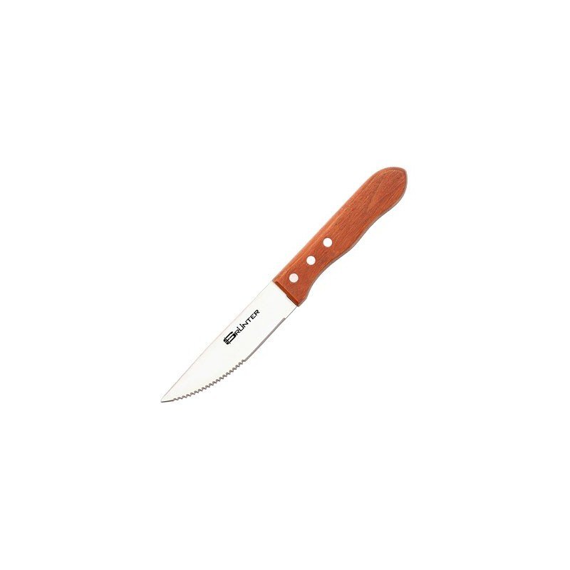 STEAK KNIFE DELUXE BROAD BLADE - WOODEN HANDLE   - 1