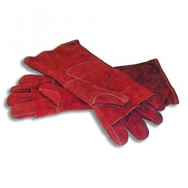 OVEN MITT RED LEATHER  400MM  PAIR