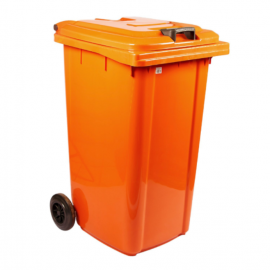 MOBILE REFUSE BIN 120lt - ORANGE 'PAPER WASTE' - 1