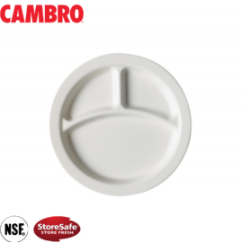 POLYCARBONATE 3 DIVISION DINNER PLATE - 22.9CM - WHITE - 1