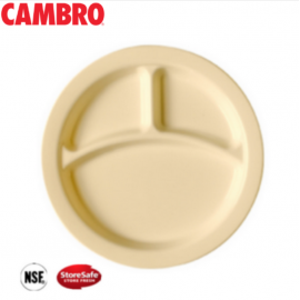 POLYCARBONATE 3 DIVISION DINNER PLATE - 22.9CM - BEIGE - 1